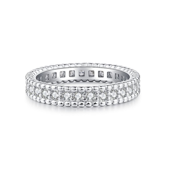 Jewelry - 925 Sterling Silver Eternity Ring with simulate diamonds